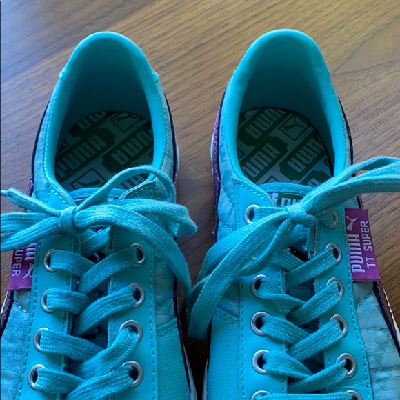 Vintage Puma TT Super. Size 7. Turquoise/Pink/Silver - Picture 9 of 11